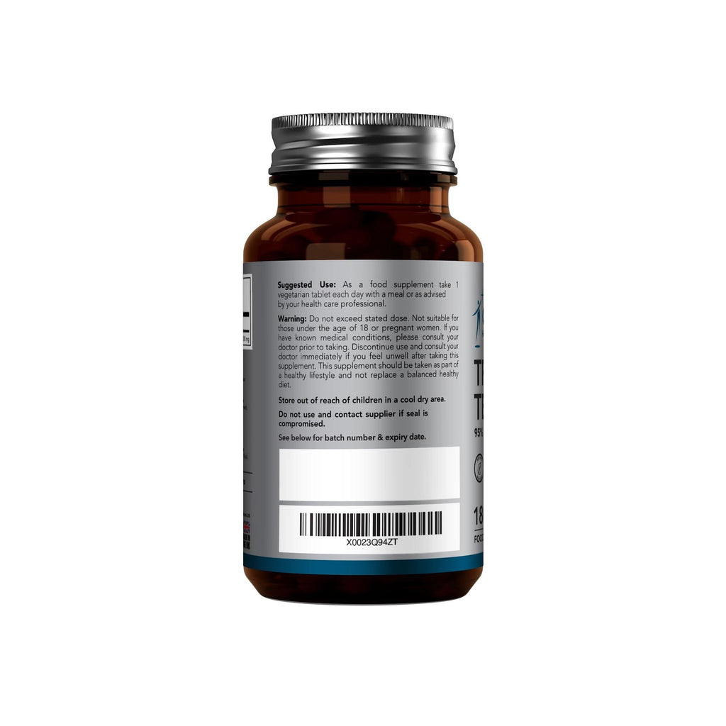 Brown supplement bottle with label on a white background