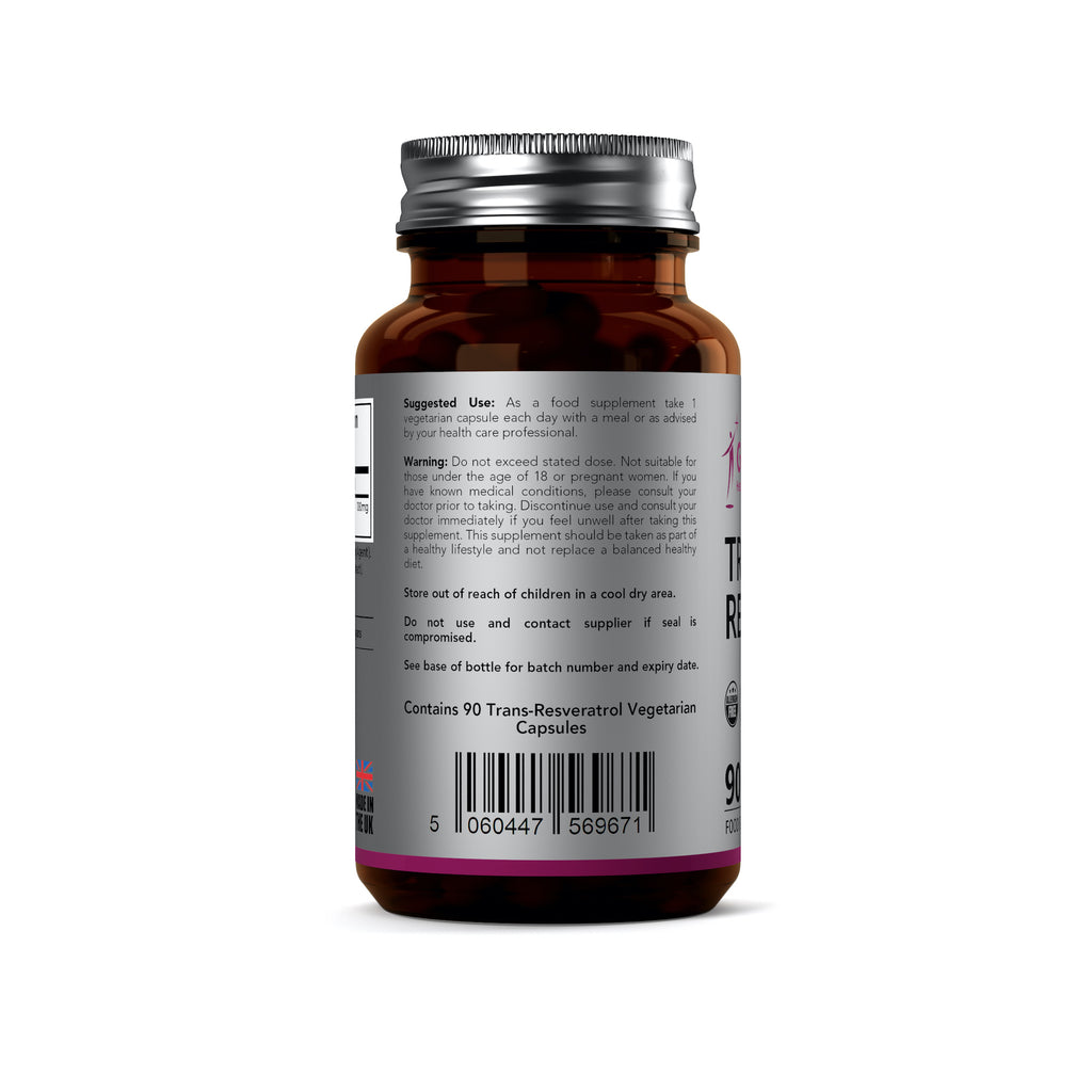 Brown supplement bottle with label on a white background